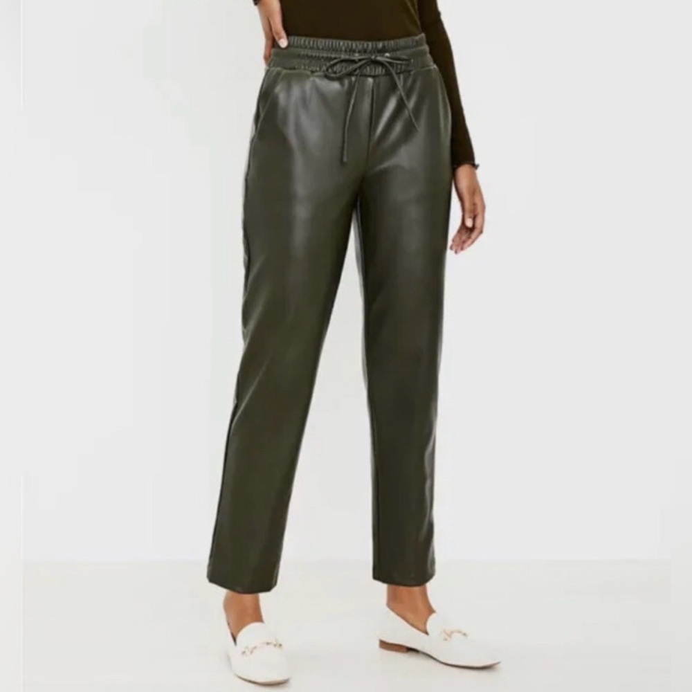 NWOT LOFT Olive Faux-Leather Pants MP